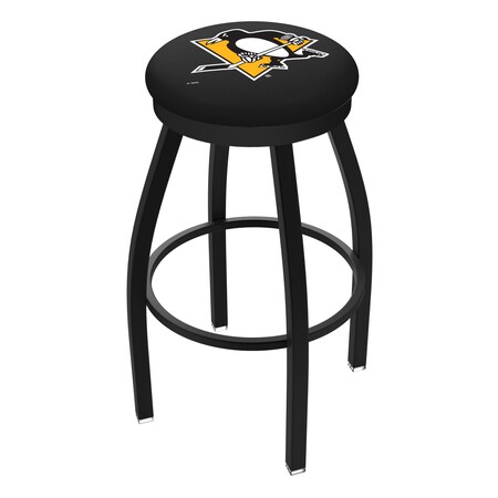 25 Blk Wrinkle Pittsburgh Penguins Swivel Bar Stool,Accent Ring